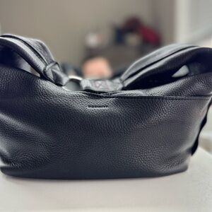 Hammit Black Pebbled Leather Shoulder Bag
